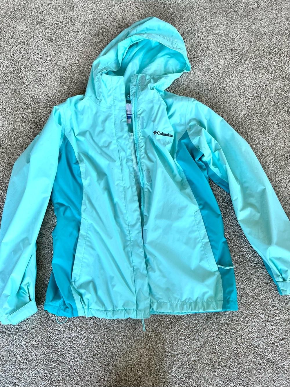 Columbia - Women’s (M) Arcadia II Blue Hood Mesh Omni-Tech Jacket, Rain Coat